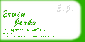 ervin jerko business card